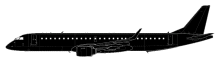 Silhouette image of generic E195 model; specific model in this crash may look slightly different